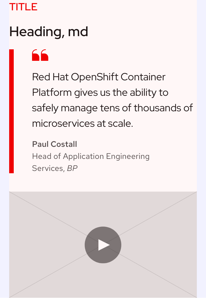 Image of a blockquote with video for small mobile screens