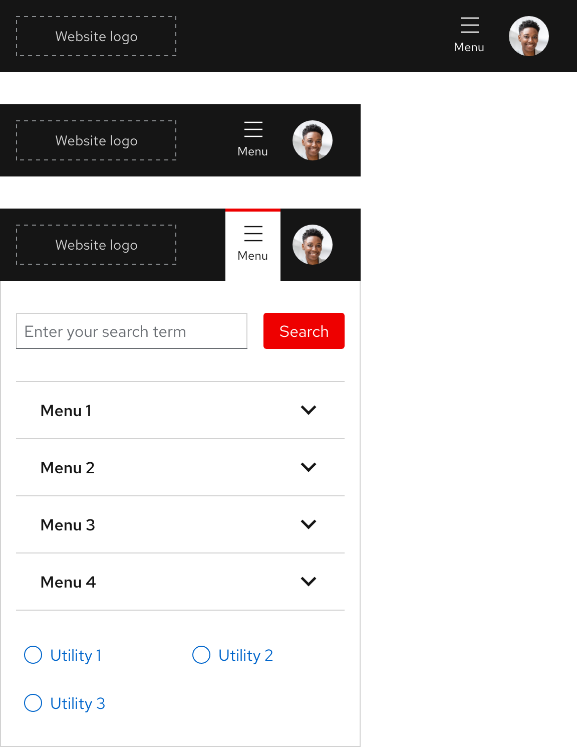 Primary navigation - small breakpoints